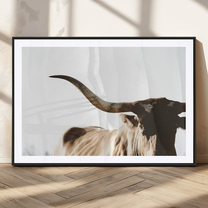 35866-MGV-CV-36X24-Texas Longhorn Wall Art – Rustic Western Bull Canvas Print, Farmhouse Animal Photography Decor for Living Room, Office, or Ranch