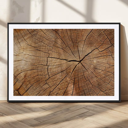 61710-MGV-CV-36X24-Tree Rings Wall Art – Rustic Wood Grain Canvas Print of Tree Trunk Cross Section, Nature Inspired Decor for Cabin, Office, Living