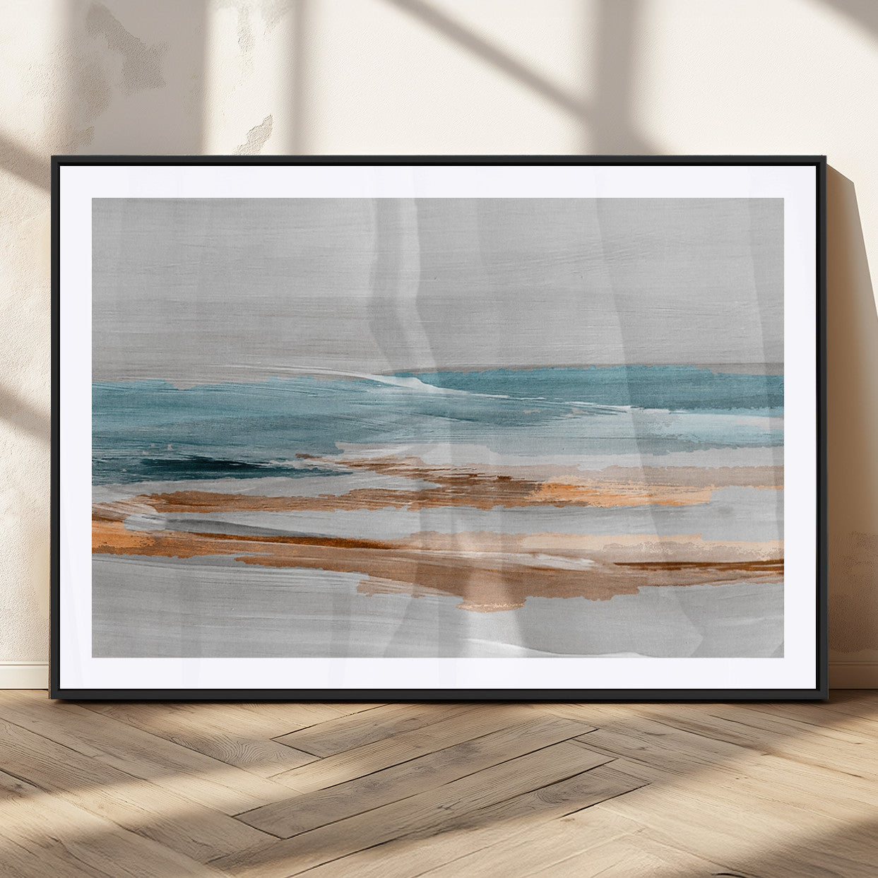23430-MGV-CV-36X24-Abstract Coastal Wall Art – Modern Ocean Horizon Canvas Print, Minimalist Beach Scene Painting for Bedroom, Living Room, Office or