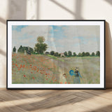 74890-MGC-FP-36x24_Black-Monet Poppy Field Wall Art – Impressionist Landscape Canvas Print, Classic French Artwork for Living Room, Bedroom or Office Decor