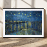 94605-MGC-FP-36x24_Black-Starry Night Over the Rhone Wall Art – Vincent van Gogh Canvas Print, Famous Impressionist Painting for Living Room, Office