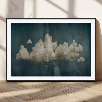18162-MGC-FP-36x24_Black-Ethereal Cloud Wall Art – Panoramic Sky Canvas Print, Dreamy Atmospheric Decor for Bedroom, Living Room or Office
