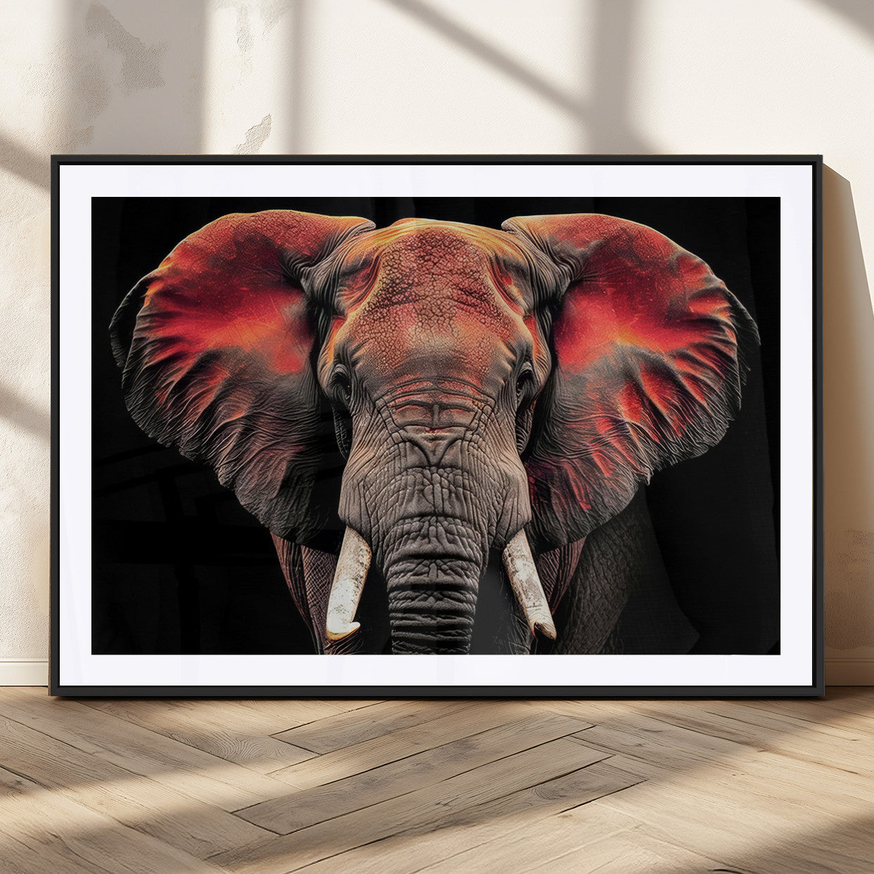 54719-MGC-FP-36x24_Black-Elephant Wall Art – Majestic African Elephant Canvas Print, Wildlife Safari Animal Decor for Living Room, Bedroom, Office or Man