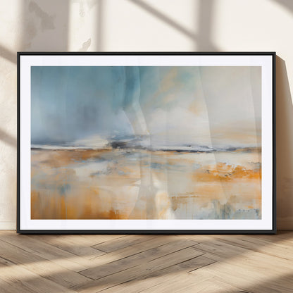 92764-MGC-FP-36x24_Black-Abstract Landscape Wall Art – Modern Blue and Orange Canvas Print, Large Minimalist Painting for Living Room, Bedroom, Office or