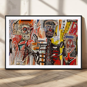 47669-MGV-CV-36X24-Abstract Expression Wall Art – Colorful Graffiti Style Canvas Print Bold Urban Figures, Modern Contemporary Decor for Living Room,