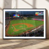 93707-MGC-FP-36x24_Black-Los Angeles Stadium Wall Art Canvas Print, Framed Angel Stadium Field Art Picture Print, Anaheim Stadium Perfect Sports Room Decor