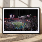 46899-MGC-FP-36x24_Black-Ben Hill Griffin Stadium Wall Art Canvas Print, Framed Football Stadium Art Picture Print, Florida Football Stadium Perfect Sport