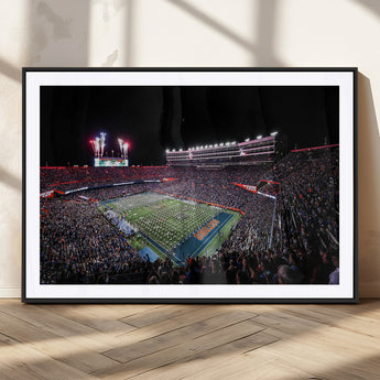 46899-MGC-FP-36x24_Black-Ben Hill Griffin Stadium Wall Art Canvas Print, Framed Football Stadium Art Picture Print, Florida Football Stadium Perfect Sport