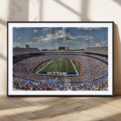 76491-MGC-FP-36x24_Black-Buffalo Bills Stadium Wall Art Canvas Print, Framed Bills Stadium Art Picture Print, Highmark Stadium Perfect Sport Room Decor