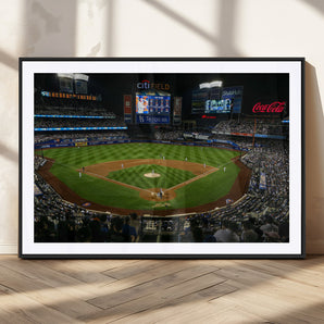25148-MGV-CV-36X24-Baseball Stadium Wall Art – Canvas Print Night Game Packed Crowd Bright Lights Sports Photography, Dynamic Decor for Game Room,