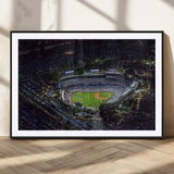 16515-MGC-FP-36x24_Black-Dodgers Stadium Wall Art Canvas Print, Framed Baseball Stadium Art Picture Print, Dodgers Field Perfect Sport Room Decor Artwork