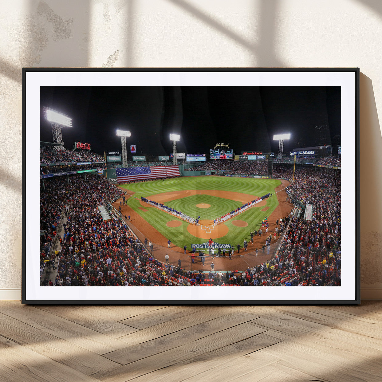 47365-MGV-CV-36X24-Fenway Park Stadium Wall Art Canvas Print, Framed Boston Baseball Stadium Art Picture Print, MLB Stadium Field Perfect Sport Room