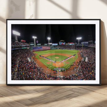 47365-MGV-CV-36X24-Fenway Park Stadium Wall Art Canvas Print, Framed Boston Baseball Stadium Art Picture Print, MLB Stadium Field Perfect Sport Room