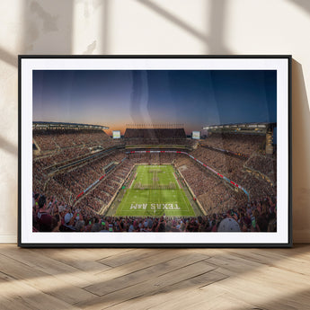 17421-MGC-FP-36x24_Black-Kyle Field Wall Art Canvas Print, Framed Texas Stadium Art Picture Print, Kyle Field Stadium Perfect Sport Room Decor Artwork