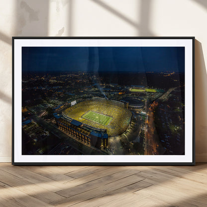 52519-MGC-FP-36x24_Black-Michigan Football Stadium Wall Art Canvas Print, Framed Michigan Stadium Art Picture Print, Michigan Wolverines Field Perfect