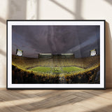 72404-MGC-FP-36x24_Black-Michigan Wolverine Stadium Wall Art Canvas Print, Framed Michigan Stadium Art Picture Print, Football Stadium Perfect Sport Room