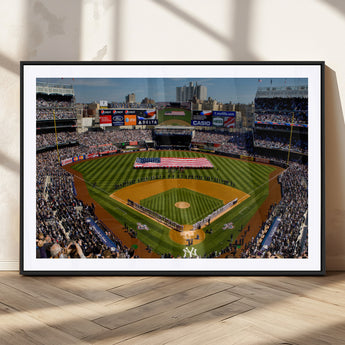 20879-MGV-CV-36X24-Yankee Stadium Wall Art Canvas Print, Framed New York Stadium Art Picture Print, Yankee Field Perfect Sport Room Decor Artwork