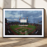 44631-MGV-CV-36X24-Oracle Park Stadium Wall Art Canvas Print, Framed San Francisco Giants Art Picture Print, Giants Stadium Field Perfect Sports Room