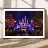 79435-MGV-CV-36X24-Disney Castle Wall Art Canvas Print, Framed Magic Kingdom Art Picture Print, Disney World Perfect Child Room Decor Artwork