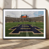 52835-MGC-FP-36x24_Black-Notre Dame Stadium Wall Art Canvas Print, Framed Indiana Stadium Art Picture Print, Notre Dame Field Perfect Sport Room Decor