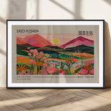 18304-MGC-FP-36x24_Black-Sunset Mountain Landscape Wall Art – Panoramic Abstract Nature Canvas Print, Vibrant Wall Decor for Living Room, Bedroom, Office,