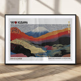 14839-MGC-FP-36x24_Black-Yayoi Kusama Wall Art – Panoramic Mountain & River Canvas Print, Modern Abstract Japanese Landscape Decor for Living Room or