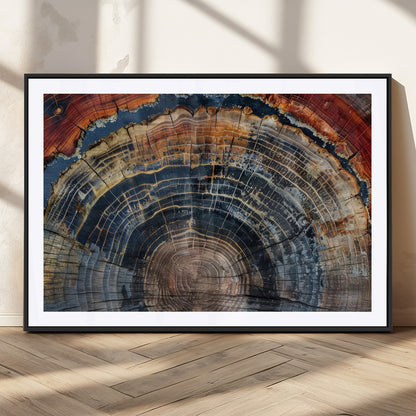 63519-MGV-CV-36X24-Tree Ring Wall Art – Rustic Nature Wood Grain Canvas Print, Abstract Natural Texture Artwork Poster for Living Room, Bedroom,