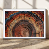 28555-MGC-FP-36x24_Black-Tree Ring Wall Art – Rustic Wood Grain Canvas Print, Natural Texture Abstract Artwork Poster for Living Room, Bedroom, Office,