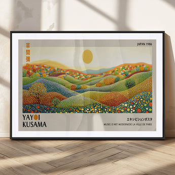 33864-MGC-FP-36x24_Black-Pointillism Yayoi Wall Art Canvas Print, Framed Yayoi Kusama Art Picture Print, Yayoi Kusama Dot Perfect Abstract Nature Decor