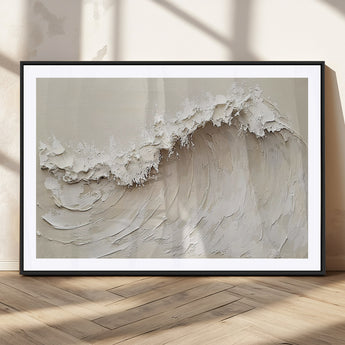 45175-MGV-CV-36X24-Textured Wave Wall Art Canvas Print, Framed Minimal Seascape Art Picture Print, Elegant Wave Perfect Modern Coastal Decor Artwork