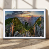 51582565-MGC-FP-36x24_Black-Mountain Sunrise Panorama Wall Art – Scenic Landscape Canvas Print, Hiking Adventure Nature Photography, Large Mountain Range Wall