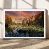 31199457-MGC-FP-36x24_Black-Yosemite Valley Wall Art Canvas Print, Framed El Capitan Art Picture Print, Sunset Sky Perfect Vibrant Western Decor Artwork