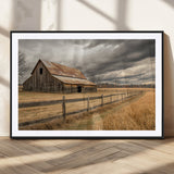26821575-MGC-FP-36x24_Black-Old Barn Wall Art Canvas Print, Framed Rustic Barn Art Picture Print, Moody Farm Perfect Rustic Farmhouse Decor Artwork