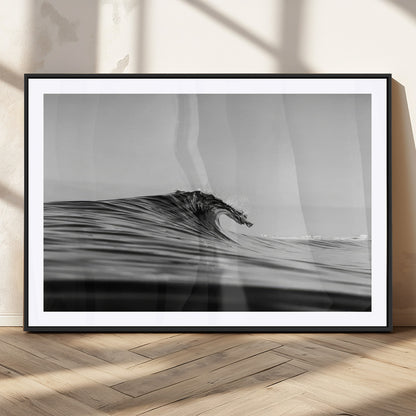 24029476-MGC-FP-36x24_Black-Black Wave Wall Art Canvas Print, Framed Abstract Surf Art Picture Print, Minimalist Ocean Perfect Minimalist Coastal Decor