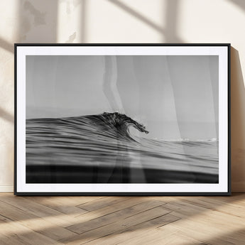 24029476-MGV-CV-36X24-Black Wave Wall Art Canvas Print, Framed Abstract Surf Art Picture Print, Minimalist Ocean Perfect Minimalist Coastal Decor