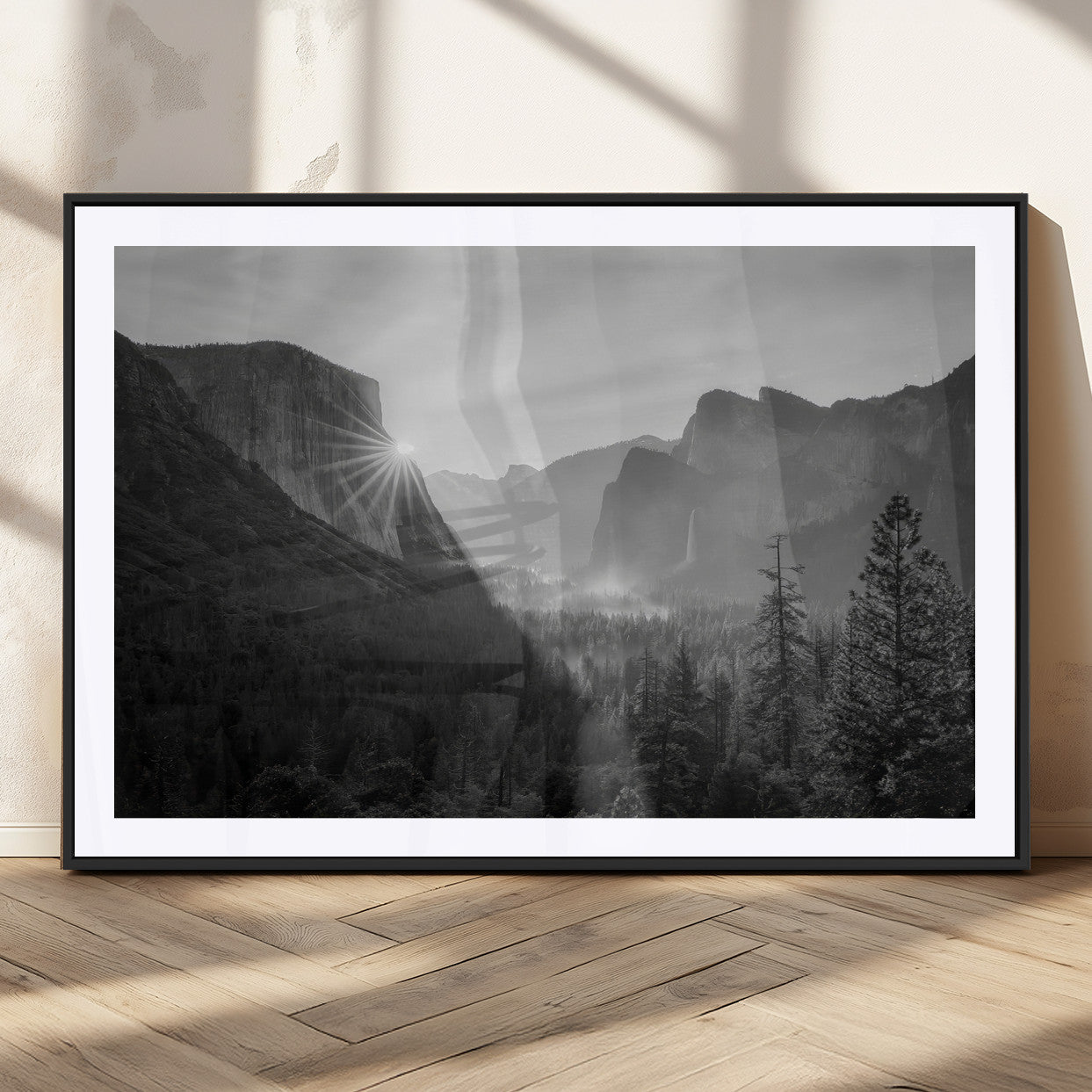 39278955-MGC-FP-36x24_Black-Yosemite Valley Wall Art Canvas Print, Framed El Capitan Art Picture Print, Misty Mountain Perfect Modern Rustic Decor Artwork