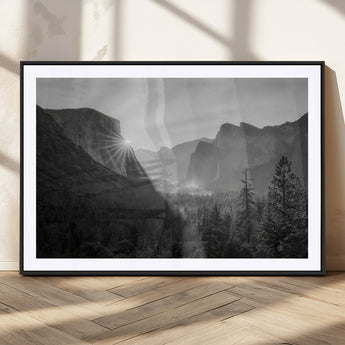 39278955-MGC-FP-36x24_Black-Yosemite Valley Wall Art Canvas Print, Framed El Capitan Art Picture Print, Misty Mountain Perfect Modern Rustic Decor Artwork