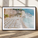 84816639-MGV-CV-36X24-Mediterranean Beach Wall Art Canvas Print, Framed Airy Coastal Art Picture Print, Summer Shore Perfect Coastal Retreat Decor