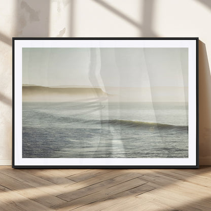 39310633-MGV-CV-36X24-Coastal Cliffs Wall Art Canvas Print, Framed Misty Ocean Art Picture Print, Morning Light Perfect Minimalistic Coastal Decor