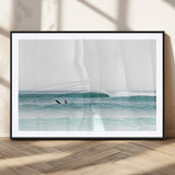 56345117-MGC-FP-36x24_Black-Minimalist Surfing Wall Art Canvas Print, Framed Ocean Waves Art Picture Print, Soft Ocean Perfect Minimalist Coastal Decor
