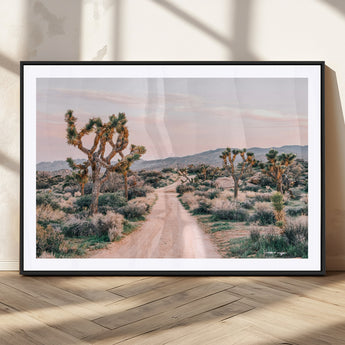 12540952-MGV-CV-36X24-Joshua Tree Park Wall Art Canvas Print, Framed Desert Road Art Picture Print, Sunset Drive Perfect Southwestern Boho Decor Artwork