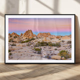 96167137-MGV-CV-36X24-Vibrant Sunset Sky Wall Art Canvas Print, Framed Joshua Tree Art Picture Print, Rugged Terrain Perfect Southwestern Boho Decor