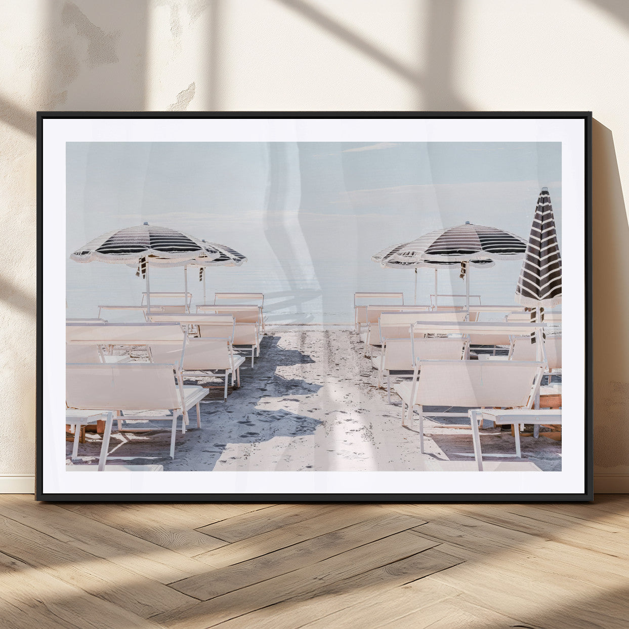 67623952-MGC-FP-36x24_Black-Minimalist Beach Wall Art Canvas Print, Framed Pastel Sand Art Picture Print, Beach Aesthetic Perfect Coastal Minimalist Decor