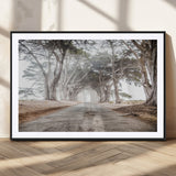 87090469-MGC-FP-36x24_Black-Cypress Tunnel Wall Art Canvas Print, Framed Misty Road Art Picture Print, Foggy Trees Perfect Rustic Woodland Decor Artwork