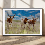 58099948-MGC-FP-36x24_Black-Texas Longhorn Wall Art Canvas Print, Framed Western Decor Art Picture Print, Rustic Farmhouse Perfect Western Farmhouse Decor
