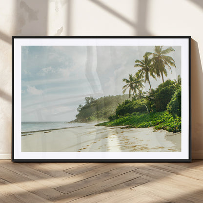 42984524-MGC-FP-36x24_Black-Relaxing Beach Wall Art Canvas Print, Framed Ocean View Art Picture Print, Coastal Serenity Perfect Tropical Coastal Decor Artwork