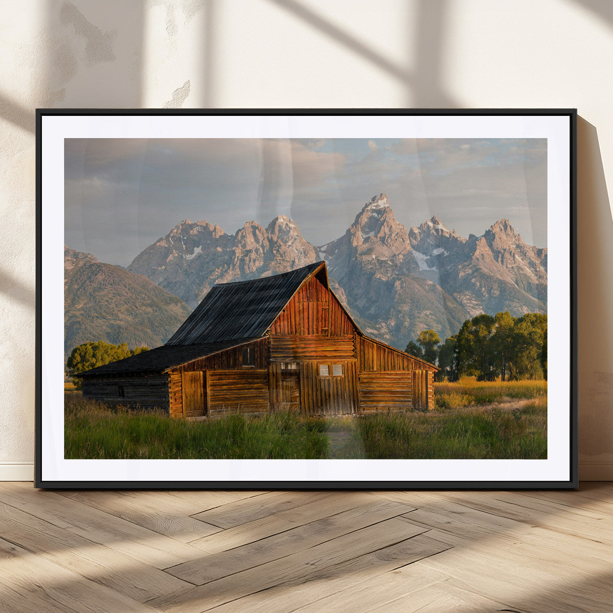 31771014-MGC-FP-36x24_Black-Rustic Barn Wall Art Canvas Print, Framed Western Landscape Art Picture Print, Farmhouse Style Perfect Rustic Farmhouse Decor