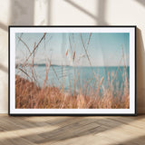 36108696-MGV-CV-36X24-Coastal Grass Wall Art – Serene Ocean View Canvas Print, Beach Nature Photography Decor for Living Room, Bedroom, Office or Modern
