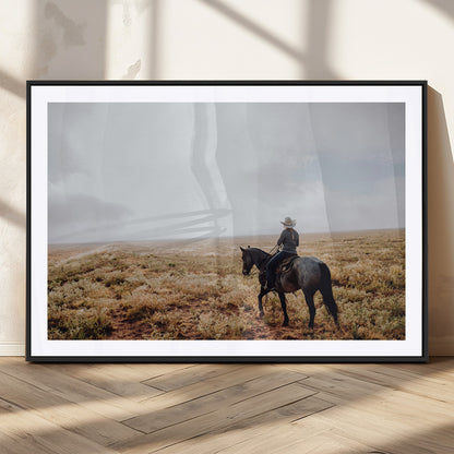 57597730-MGV-CV-36X24-Cowboy Wall Art Wall Art Canvas Print, Framed Western Canvas Art Picture Print, Rustic Ranch Scene Perfect Rustic Western Decor