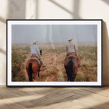 54943176-MGC-FP-36x24_Black-Cowboy Wall Art Wall Art Canvas Print, Framed Western Canvas Art Picture Print, Rustic Ranch Scene Perfect Rustic Western Decor